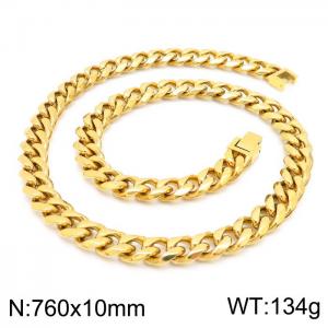 SS Gold-Plating Necklace - KN225393-Z