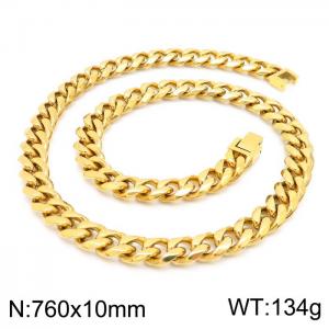 SS Gold-Plating Necklace - KN225393-Z