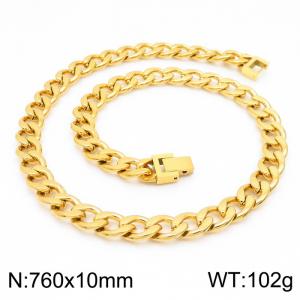 SS Gold-Plating Necklace - KN225414-Z