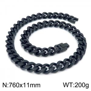 Stainless Steel Black-plating Necklace - KN225449-Z