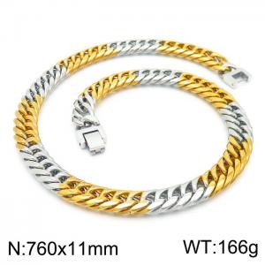 SS Gold-Plating Necklace - KN225456-Z