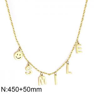 SS Gold-Plating Necklace - KN225539-WGSA