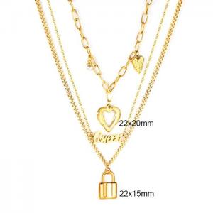 SS Gold-Plating Necklace - KN225540-WGSA