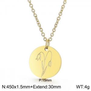 SS Gold-Plating Necklace - KN226137-WGFR