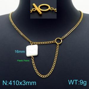 SS Gold-Plating Necklace - KN226227-Z