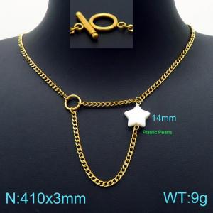 SS Gold-Plating Necklace - KN226239-Z