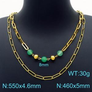 SS Gold-Plating Necklace - KN226249-Z