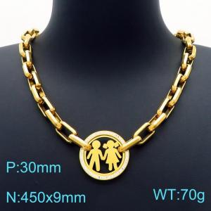 SS Gold-Plating Necklace - KN226254-Z