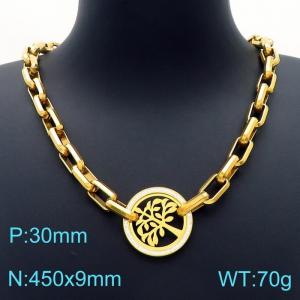 SS Gold-Plating Necklace - KN226256-Z