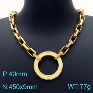 SS Gold-Plating Necklace - KN226258-Z