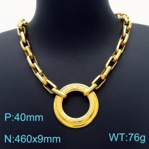 SS Gold-Plating Necklace - KN226260-Z