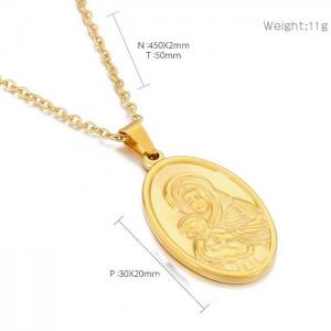 SS Gold-Plating Necklace - KN226376-Z