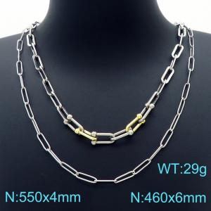 SS Gold-Plating Necklace - KN226432-Z