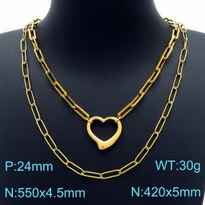 SS Gold-Plating Necklace - KN226435-Z
