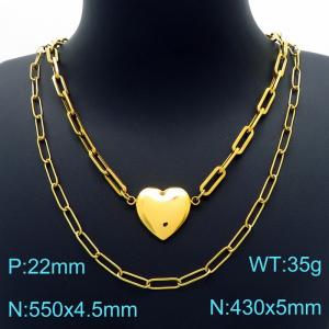 SS Gold-Plating Necklace - KN226437-Z