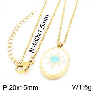 SS Gold-Plating Necklace - KN226444-Z