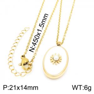 SS Gold-Plating Necklace - KN226445-Z