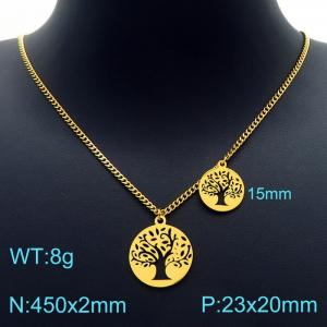 SS Gold-Plating Necklace - KN226448-Z