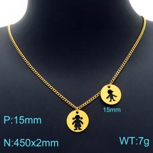 SS Gold-Plating Necklace - KN226450-Z
