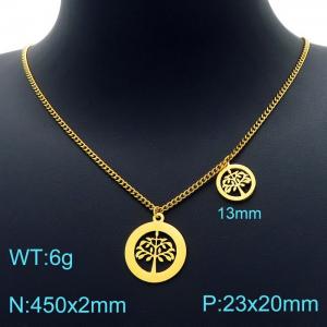 SS Gold-Plating Necklace - KN226452-Z