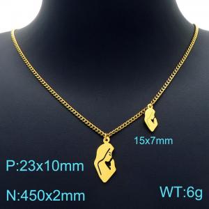 SS Gold-Plating Necklace - KN226454-Z