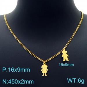 SS Gold-Plating Necklace - KN226456-Z