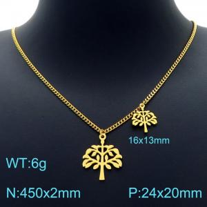 SS Gold-Plating Necklace - KN226458-Z