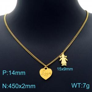 SS Gold-Plating Necklace - KN226460-Z