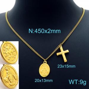 SS Gold-Plating Necklace - KN226470-Z
