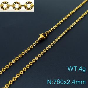 SS Gold-Plating Necklace - KN226724-Z