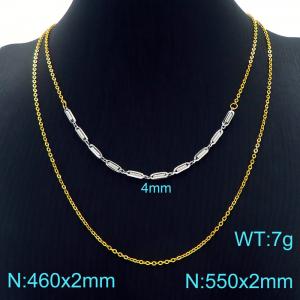SS Gold-Plating Necklace - KN226789-Z
