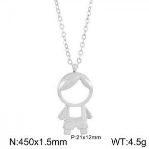 Creative cartoon studded with diamonds boys pendant necklace love couple jewelry - KN226800-Z