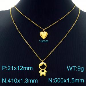 SS Gold-Plating Necklace - KN226803-Z
