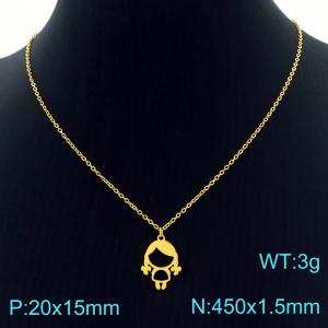 SS Gold-Plating Necklace - KN226814-Z