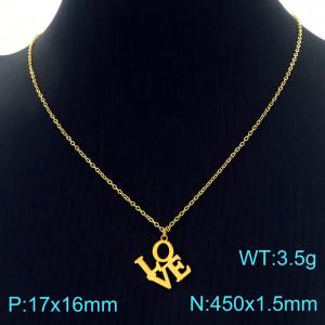 SS Gold-Plating Necklace - KN226828-Z