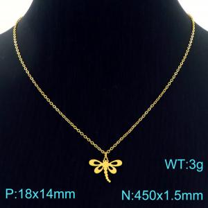 SS Gold-Plating Necklace - KN226850-Z