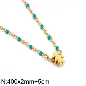 SS Gold-Plating Necklace - KN226866-Z