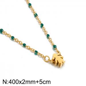 SS Gold-Plating Necklace - KN226868-Z