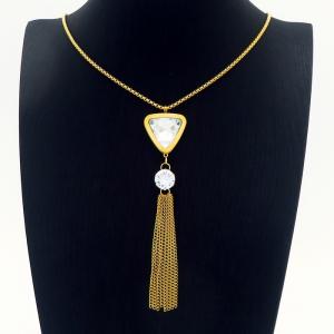 SS Gold-Plating Necklace - KN226877-CX