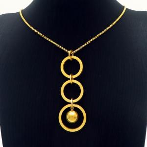 SS Gold-Plating Necklace - KN226883-CX
