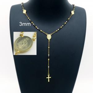 Stainless Steel Rosary Necklace - KN226981-YU