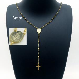 Stainless Steel Rosary Necklace - KN226993-YU