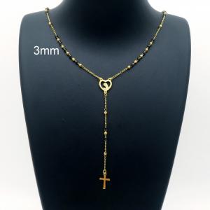 Stainless Steel Rosary Necklace - KN226997-YU
