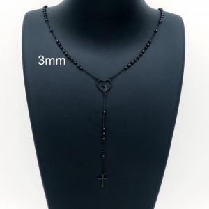 Stainless Steel Rosary Necklace - KN227014-YU