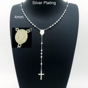 Stainless Steel Rosary Necklace - KN227018-YU