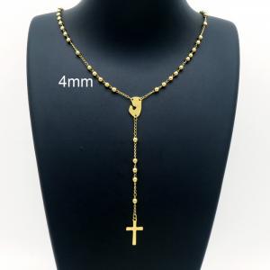 Stainless Steel Rosary Necklace - KN227025-YU