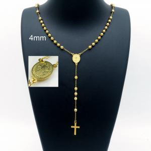Stainless Steel Rosary Necklace - KN227036-YU