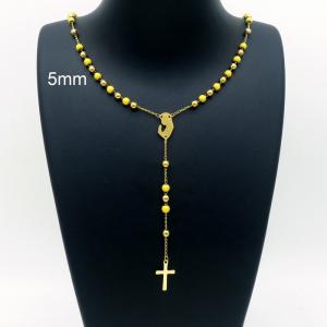 Stainless Steel Rosary Necklace - KN227090-YU