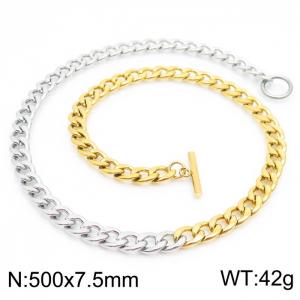 SS Gold-Plating Necklace - KN227230-Z