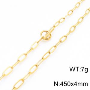 SS Gold-Plating Necklace - KN227231-Z